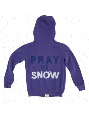 Aviator Nation Pray For Snow Purple Hoodie Zip Up Sweatshirt Retro Winter Size 6